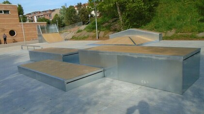Instal·lació de l'antic skatepark 